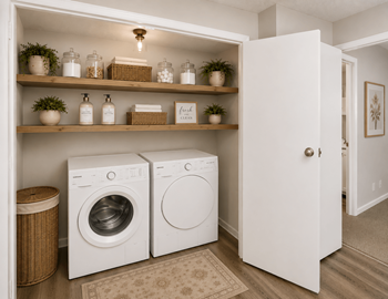 In unit washer dryer hookups